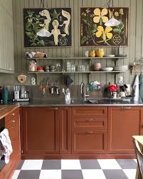 Kok Malat I Fargen Rod Kanel Eclectic Kitchen Interior Design Kitchen Small Home Kitchens