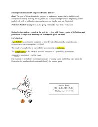 Finding Probabilities Of Compound Events