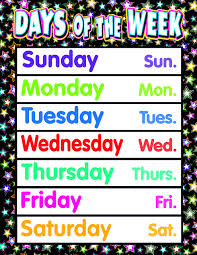 fancy stars days of the week chart