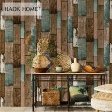 Haokhome خمر ثلاثية الأبعاد الخشب الحبوب ورق جدران من الفينيل رولز تان براون رمادي لوح خشبي جدارية غرفة المعيشة المنزلي المطبخ الحمام ديكور Wood Wallpaper Wallpaper Rollgrey Wood Aliexpress