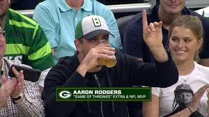 Greenbay packers' quarterback aaron rodgers was asked by reporters on. Game Of Thrones Extra Aaron Rodgers Chugs Beers With Packers Offensive Lineman Youtube