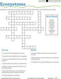 Elementary science crossword puzzles printable. Life Science Crossword Ecosystems Worksheet Education Com