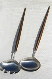 Check spelling or type a new query. Mod Vintage Salad Servers Made In Japan Stainless Steel Spoon Fork W Wood Handles
