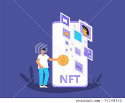 Nft Non Fungible Token Vector Color Stock Illustration 76249358 Pixta