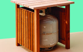 Keep Your Propane Tank Out Of Sight With This Handy Table Cottage Life Gas De Cozinha Botijao De Gas Decoracao Da Casa Artesanal