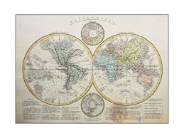Globe map centered on the north pole. Colonial World Map Mappe Monde North Pole And Antarctica Drioux Atlas 1845 Mapandmaps Com