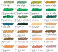Sennelier Artists Oil Pastels Singles Colour Chart