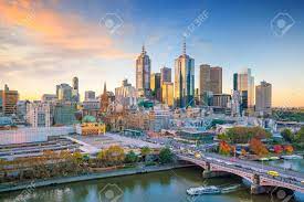 Melbourne city print features the streets and skyline of the city. Melbourne City Skyline At Twilight In Australia Stock Photo Picture And Royalty Free Image Image 87417329
