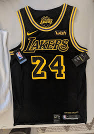 Kyle kuzma called it his favorite jersey, and former head coach luke walton also was a it was recently reported the lakers intended to bring back their black mamba alternate if they advanced in the nba playoffs. Kobe Bryant Lakers Nike Authentic City Edition Jersey Black Mamba 44 M 1921891488