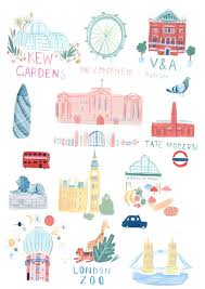 London Landmarks Illustration By Mia Dunton Illustration London Landmarks Illustration Building Illustration