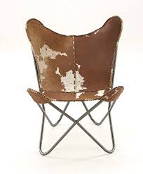 Deco 79 Metal Real Leather Hair Chair 30 X 36 Multicolor Deco 79 In 2020 Cowhide Chair Butterfly Chair Leather Butterfly Chair