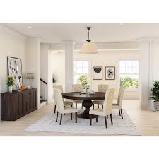 48 table extends to 66 with one 18 leaf. Clanton Rustic Solid Wood Pedestal Base Round Dining Room Set