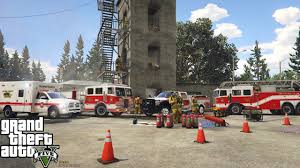 Gta 5 Blaine County Fire Department Engine Ladder Ambulance Paramedic Unit Training Exercise Youtube
