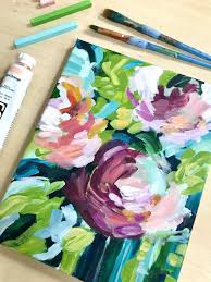 How To Paint Modern Abstract Flowers Acrylic Painting For Beginners Elle Byers Art Canvas Art Painting Abstract Flowers Abstract Flower Painting