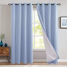 Compare click to add item sun zero™ briar 37w x 63l room darkening rod pocket curtain panel (2 panels) to the compare list. Amazon Com Jinchan Blackout Curtain For Bedroom 95 Inches Length Blue Black Out Window Curtains Living Room Thermal Insulated Dining Room Darkening Outlet Grommets Drapes Sold Individually One Panel Kitchen Dining
