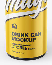 Download Glossy Drink Can Mockup In Can Mockups On Yellow Images Object Mockups PSD Mockup Templates