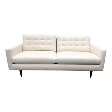 Although appearing as a traditional watercolor, the work is the result of an unusual. Mid Century Modern Crate Barrel Petrie White Upholstered Ebony Sofa Original Price 1 800 00 Design Plus Gallery