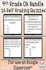 4 Oa Google Classroom Digital Quiz Bundle Fourth Grade 4 Oa 1 4 Oa 5 Distance Learning Distance Learning Teachers Pay Teachers Seller Learning Math