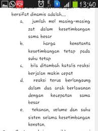Pernyataan Yg Tepat Untuk Menyatakan Kesetimbangan Kimia Bersifat Dinamis Adalah Brainly Co Id