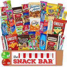 Amazon.com : The Snack Bar - Snack Care Package (40 count) - Variety  Assortment with American Candy, Fruit Snacks, Gift Snack Box for Lunches,  Office, College Students, Road Trips, Holiday Gifts :
