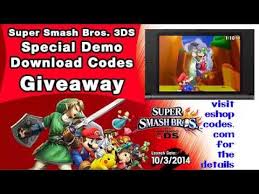 Stop it.*this is a video instructing you h. Super Smash Bros 3ds Demo Download Codes Youtube