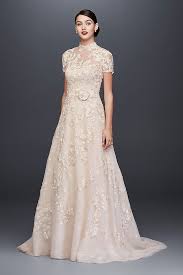 Lace Appliqued A Line Wedding Dress And Topper David S Bridal A Line Wedding Dress Bridal Wedding Dresses Bridal Dresses