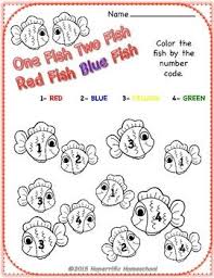 One fish two fish free coloring pages. Dr Seuss One Fish Two Fish Color By Number One Fish One Fish Two Fish Two Fish