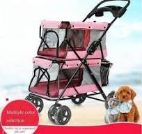 Amazon.com: JKSVTF Double Dog Stroller Portable Folding Double-Layer Pet  Stroller for 2 Dogs with Large Space Four-Wheeled Double Dog Strollers Sale  ...