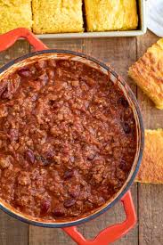 My husband's chili consists of ground beef, a packet of mccormick's (hot) chili seasoning and one can of tomato sauce. Classic Beef Chili Dinner Then Dessert