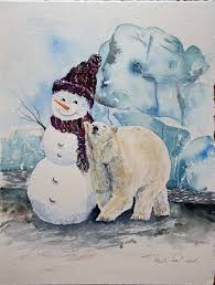 Zur kategorie technikblätter / bastelanleitungen. Schneemann Aquarelle Fur Eine Besinnliche Weihnachtszeit Lustige Weihnachtsbilder Kunstproduktion Weihnachtsbilder