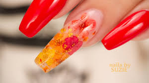 Floral nail designs are among the most popular because we consider flowers to be synonymous to the whole concept of beauty. Real Flowers Inside Acrylic Coffin Nails Youtube