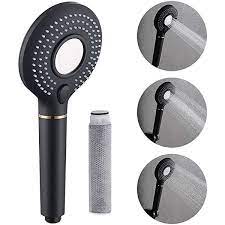 Ekoly Bani Shower Head Set With Hose And Bracket Black Large Head With 5 Modes Anti Limescale And Water Saving Nozzles A In 2021 Shower Bracket Shower Heads Nozzles