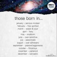 Birth Signs In Order Of Month Nature Of People According To Their Birth Months Those Born In January Zodiac Star Signs Zodiac Signs Funny Zodiac Sign Traits