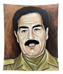 young saddam Hussein Tapestry by Fadel Ayoub