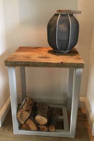 Wood Log Storage Table Side Table Indoor Use Etsy Table Storage Indoor Log Storage Wood Logs