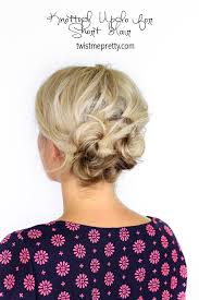 Curly gals will love this one. Knotted Updo For Short Hair Twist Me Pretty
