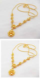 Asian And East Indian 98508 Flower Rose 22k 23k 2 22k 23k Asian Baht East Flower Indi Gold Jewelry Necklace Gold Necklace Womens Jewelry Bracelets