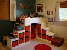 Ikea Youth Bedroom Materials Mattress Plywood Two Ikea Trofast Toy Organizers Home Diy Ikea Loft Bed Kids Furniture