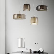 Brass Disk Pendant Light With Glass Shade Led Mid Century Modern Hanging Lamp For Dining Room Beautifulhalo Com