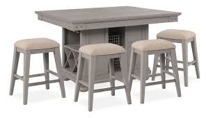 New Haven Counter Height Kitchen Island And 4 Backless Stools Backless Stools Stools For Kitchen Island Dining Room Sets