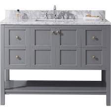 Made in the usa, bertch utilizes only the finest wood, furniture joints and finishes to create quality products for the home. Virtu Usa Winterfell 49 In W Bath Vanity In Gray With Marble Vanity Top In White With Square Basin Es 30048 Wmsq Gr Nm The Home Depot