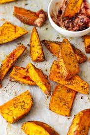 Oven Roasted Sweet Potato Wedges Happy Foods Tube Recipe Sweet Potato Wedges Oven Roasted Sweet Potatoes Sweet Potato Seasoning