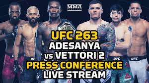 Ufc 263 took place saturday, june 12, 2021 with 14 fights at gila river arena in glendale, arizona. Ufc 263 Adesanya Vs Vettori 2 Press Conference Live Stream Mma Fighting Youtube