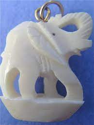 Vintage Elephant Pendant Elephant Bone Pendant Bone Elephant Charm Miniature Elephant Figurine Carved Bone Good Luck Pendant Good Luck Charm Elephant Figurines Elephant Carving Vintage Elephant