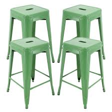 Liam bar & counter stools. Brage Living Millard Stackable Industrial Metal Counter Stool Set Of 4 Sage Green Overstock 32972314