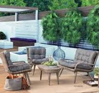 Outdoor Table and Chair Set Courtyard Double Rattan Chair ...