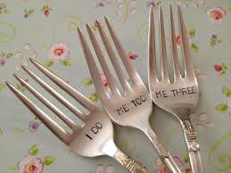 I Do Me Too Me Three Vintage Wedding Forks On Etsy 44 95 Wedding Fork Polyamory Triad Relationship