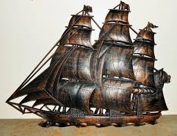 Vintage Wall Decor Ship Large Wall Plaque Nautical Decor Etsy Vintage Wall Decor Pirate Decor Nautical Decor