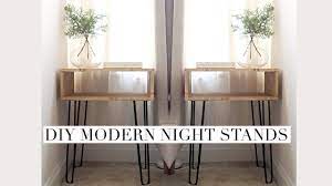 Diy Modern Night Stands W Hairpin Legs Project Vlog Youtube Bedroom Night Stands Diy Nightstand Simple Nightstand