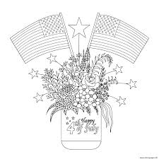 The key to creating these pretty sun catchers is the oil. American Flags On Flowers And Decorations On A Mason Jar Coloring Pages Printable